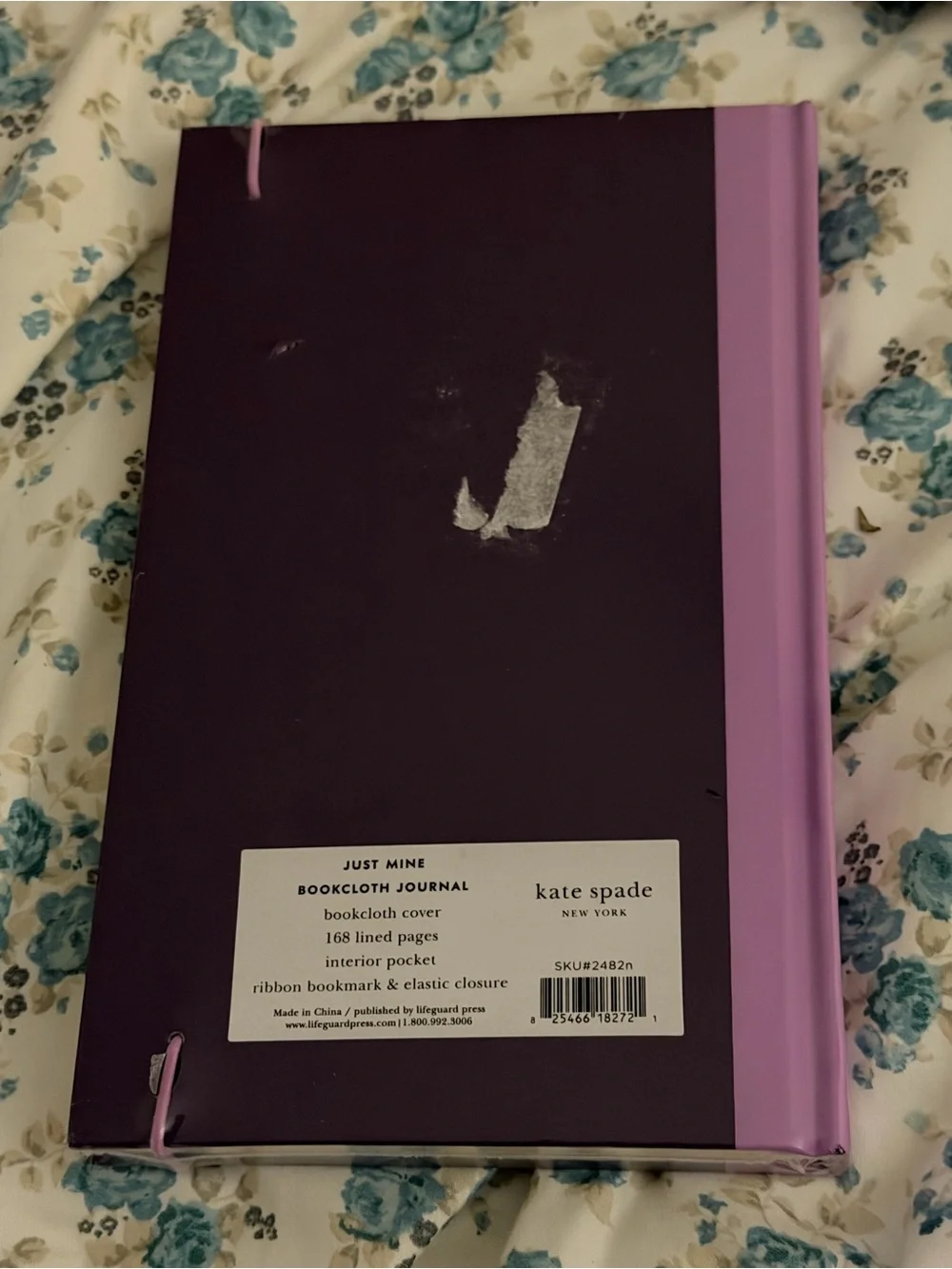 💜📒💜 KATE SPADE INITIAL “N”  Bookcloth Hardcover Journal 💜📒💜 NWT 💜📒💜